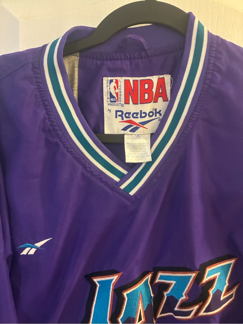 Reebok Utah Jazz Purple Pullover with Teal & White Trim - Picture 2 of 3